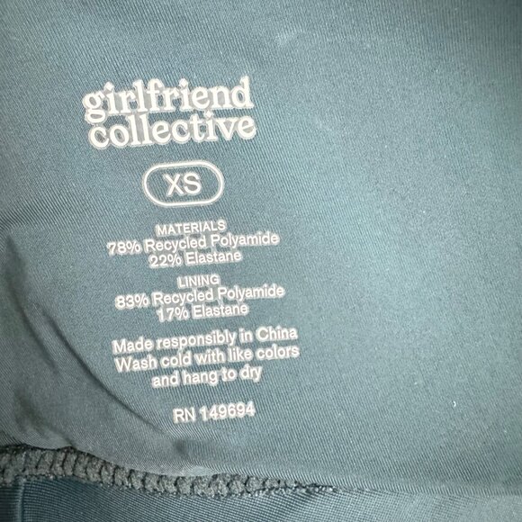 Girlfriend collective womens swimwear bikini top  XS green color criss cross new - Picture 10 of 11